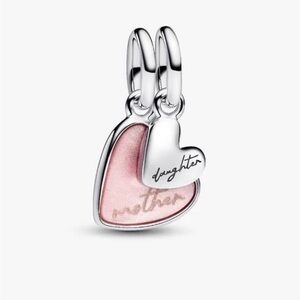Pandora Silver and Pink Heart Charm
